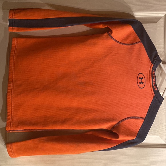 Under Armor long sleeve shirt/ color orange & gray/ size Youth M/ - Picture 3 of 4
